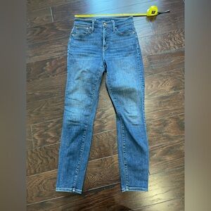 J. Crew Women Size 29 Curvy Toothpick Stretch Blue Jeans